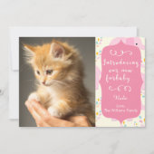 Roze mededeling van de New Furbaby Aankondiging (Voorkant)