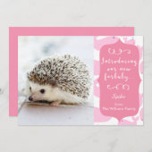 Roze mededeling van de New Furbaby Aankondiging (Voorkant / Achterkant)