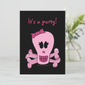 Roze medelevige schedel met uitnodigingen van de B (Staand voorkant)