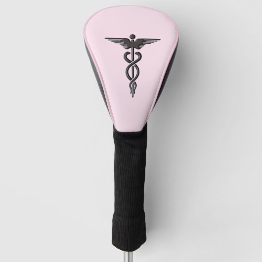 Roze Medical Caduceus Golfheadcover (Voorkant)