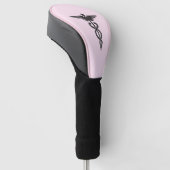 Roze Medical Caduceus Golfheadcover (Schuin)