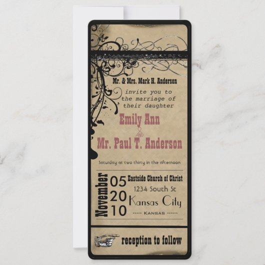 Roze medieval, renaissance Wedding Invitations Kaart (Voorkant)