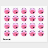 Roze medisch masker Grafisch Ronde Sticker (Vel)