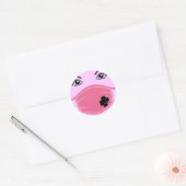 Roze medisch masker Grafisch Ronde Sticker (Envelop)