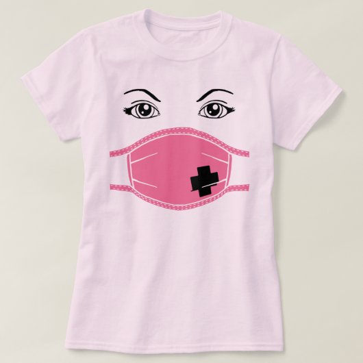 Roze medisch masker Grafisch T-shirt (Design voorkant)