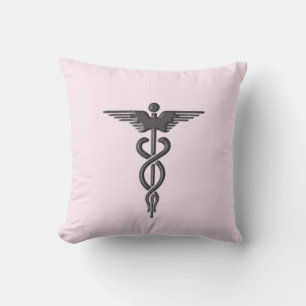 Roze Medische Caduceus Buitenkussen