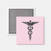 Roze Medische Caduceus Magneet (Voorkant / Achterkant)