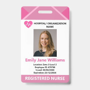 Roze Medische Dokter Verpleegster Leeftijdsbeveili Badge