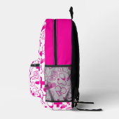 Roze Medische Iconen Patroon  Gezondheidszorg Bedrukte Rugzak (Rechts)
