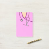 Roze medische krabben post-it® notes (Op bureau)