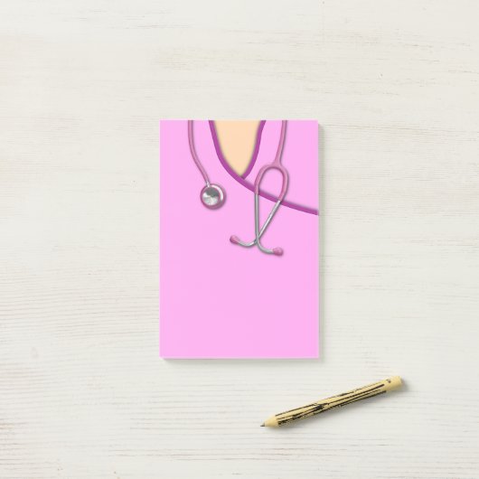 Roze medische krabben post-it® notes (Op bureau)