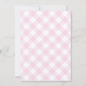 Roze Mediterrane Bow Gingham Lemons Wedding Kaart (Achterkant)