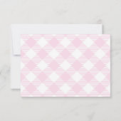 Roze Mediterrane Bow Gingham Lemons Wedding RSVP Kaartje (Achterkant)