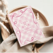 Roze Mediterrane Bow Gingham Lemons Wedding Save The Date