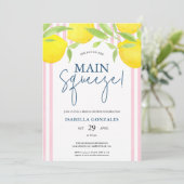 Roze mediterrane bruidsdouche Main Squeeze Kaart (Staand voorkant)