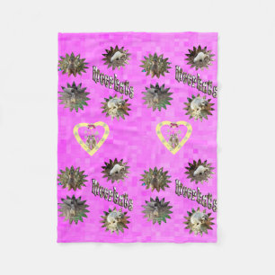 Roze Meerkat Stars Design, Small Fleece Deken