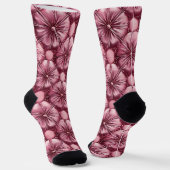 Roze Meerkleurig Levendig Patroon Sokken (Gebogen)