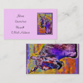 Roze meerkleurige paarden visitekaartje (Voorkant / Achterkant)