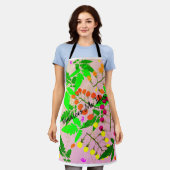 roze meerkleurige tomatenrassen schort (Gedragen)