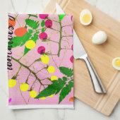 roze meerkleurige tomatenvariëteiten theedoek (Quarter Fold)