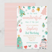 Roze Meest Wonderful Tijd van het Jaar Verjaardag Kaart (Voorkant / Achterkant)