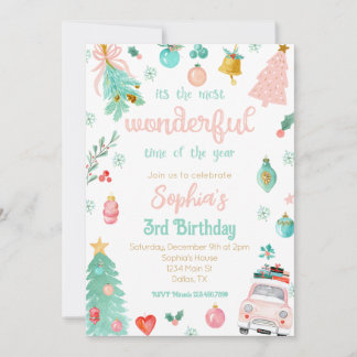 Roze Meest Wonderful Tijd van het Jaar Verjaardag Kaart