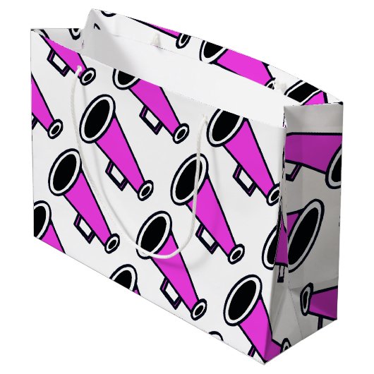Roze megafoon groot cadeauzakje (Achterkant Gekanteld)