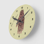 Roze Mehndi Hand Tattoo Art Ronde Klok (Hoek)