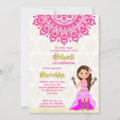 Roze mehndi mandala leuke Indiase cartoon Kaart (Voorkant)