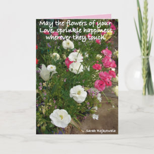 Roze mei de bloemen van je liefdeskaart kaart