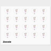 Roze meid Stick Figuur Ice Skater Hart Sticker (Vel)
