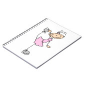 Roze meid Stick Figuur Ice Skater Notitieboek (Linkerzijde)
