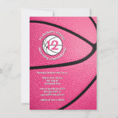 roze meiden basketbal kaart (Voorkant)
