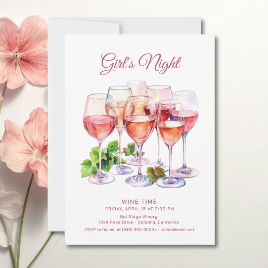 Roze Meidenavond Wijn  Kaart