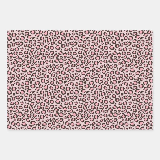 Roze, meidenluipaard afdrukken — Dierafdrukken Inpakpapier Vel (Voorkant 3)