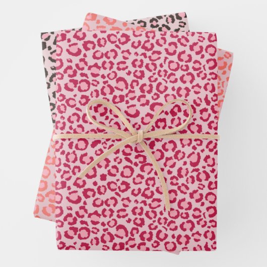 Roze, meidenluipaard afdrukken — Dierafdrukken Inpakpapier Vel (In situ)
