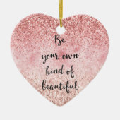 Roze meidenmeisje Glitzy Glam Glitter Prachtig Keramisch Ornament (Voorkant)