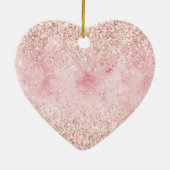 Roze meidenmeisje Glitzy Glam Glitter Prachtig Keramisch Ornament (Achterkant)