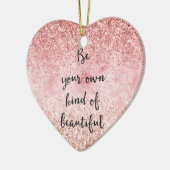 Roze meidenmeisje Glitzy Glam Glitter Prachtig Keramisch Ornament (Links)