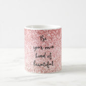 Roze meidenmeisje Glitzy Glam Glitter Prachtig Koffiemok (Center)