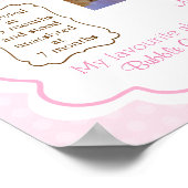 Roze meisje 1 jaar gebarentaal voor je verjaardags poster (Hoek)