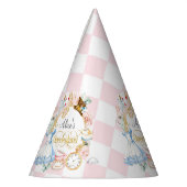 Roze, Meisje 1e Verjaardag, Alice Onderland Feesthoedjes (Links)