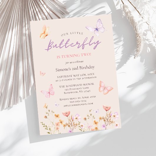 Roze Meisje 2e verjaardag Kaart