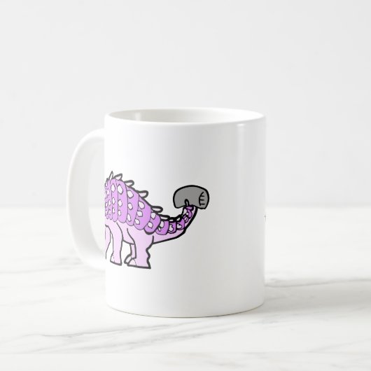 Roze meisje Ankylosaurus Koffiemok (Voorkant links)