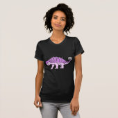 Roze meisje Ankylosaurus T-shirt (Voorkant volledig)
