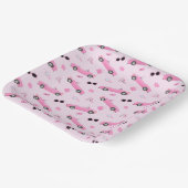 Roze Meisje Auto Verjaardagsfeest Papieren Bordje (Gebogen)