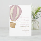 Roze Meisje Avontuur wacht Baby shower Uitnodiging (Staand voorkant)