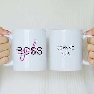 Roze Meisje Baas Tweekleurige Koffiemok