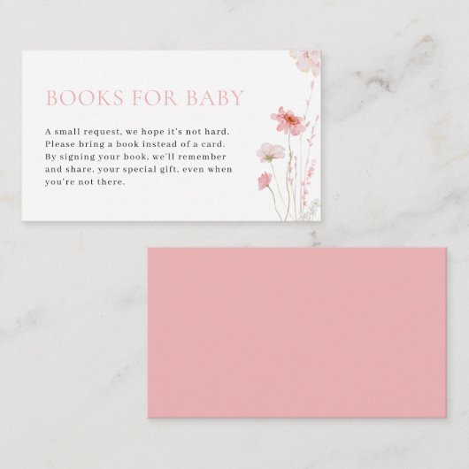 Roze Meisje Baby in Bloom Boeken voor Baby Kaart (Voorkant / Achterkant)