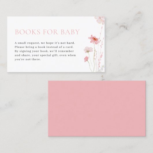 Roze Meisje Baby in Bloom Boeken voor Baby Kaart Visitekaartje (Voorkant / Achterkant)